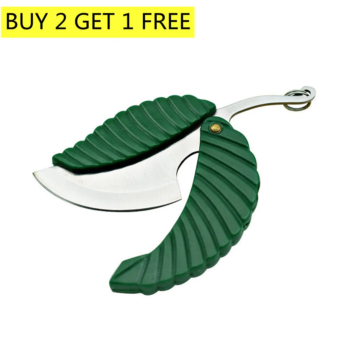

Car-styling Keychain Knife Outdoor Camp Knife Camping Hiking Survival Tool 3pcs Green Mini Fold Leaf Shape Pocket Knife Folding