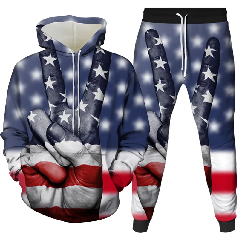 

Aikooki New USA Hoodies Men/Women Sweatshirt JULY FOURTH Hooded United States America Independence Day Hoody 3D National Flag