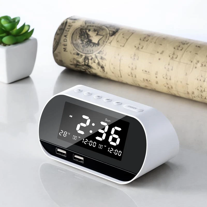 

Alarm Clocks For Bedrooms, Led Digital Alarm Clock Radio With Fm Radio, Dual Usb Port For Charger, Dimmer Snooze Sleep Timer ,