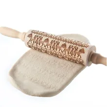 Снежинка деревянная Скалка тиснение выпечки печенье лапша печенье, фондан, пирог тесто разрисованный борд Рождественский олень 35*4,5 см