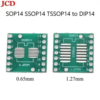 

JCD SOP14 SSOP14 TSSOP14 to DIP14 Pinboard SMD To DIP Adapter 0.65mm 1.27mm to 2.54mm DIP Pin Pitch PCB Board Converter Socket