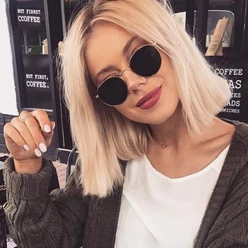 Occhiali da sole rotondi piccoli vintage Donna Classico design retrò di marca Occhiali da sole Specchio maschile Moda femminile Tonalità Lunette De Soleil 1
