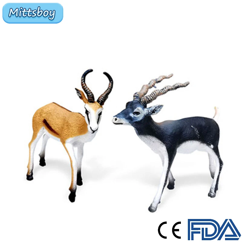 Simulation Wil Animals Models ABS Action Figures Antelope Springbok Deer  Collection Dolls Toys for Children Gift Decoration Toys