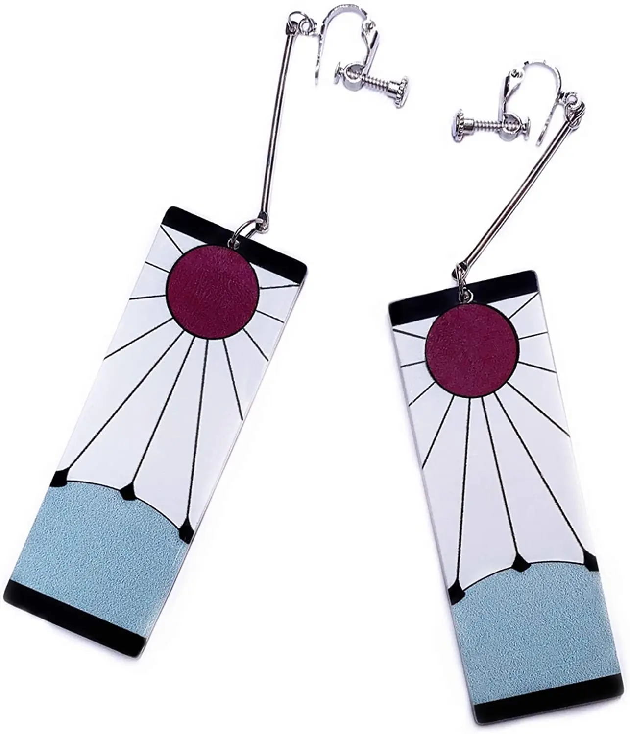 Tanjiro Earrings Clip Anime Earrings Jewelry Props Demon Slayer