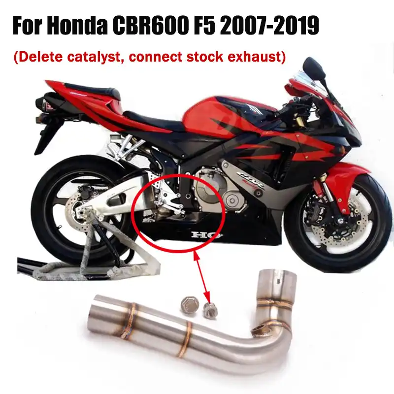 Slip On Exhaust System Delete Cat Link Pipe Middle Mid Tube Modified Connecting Pipe For Honda Cbr600rr F5 2007 2019 Exhaust Exhaust Systems Aliexpress