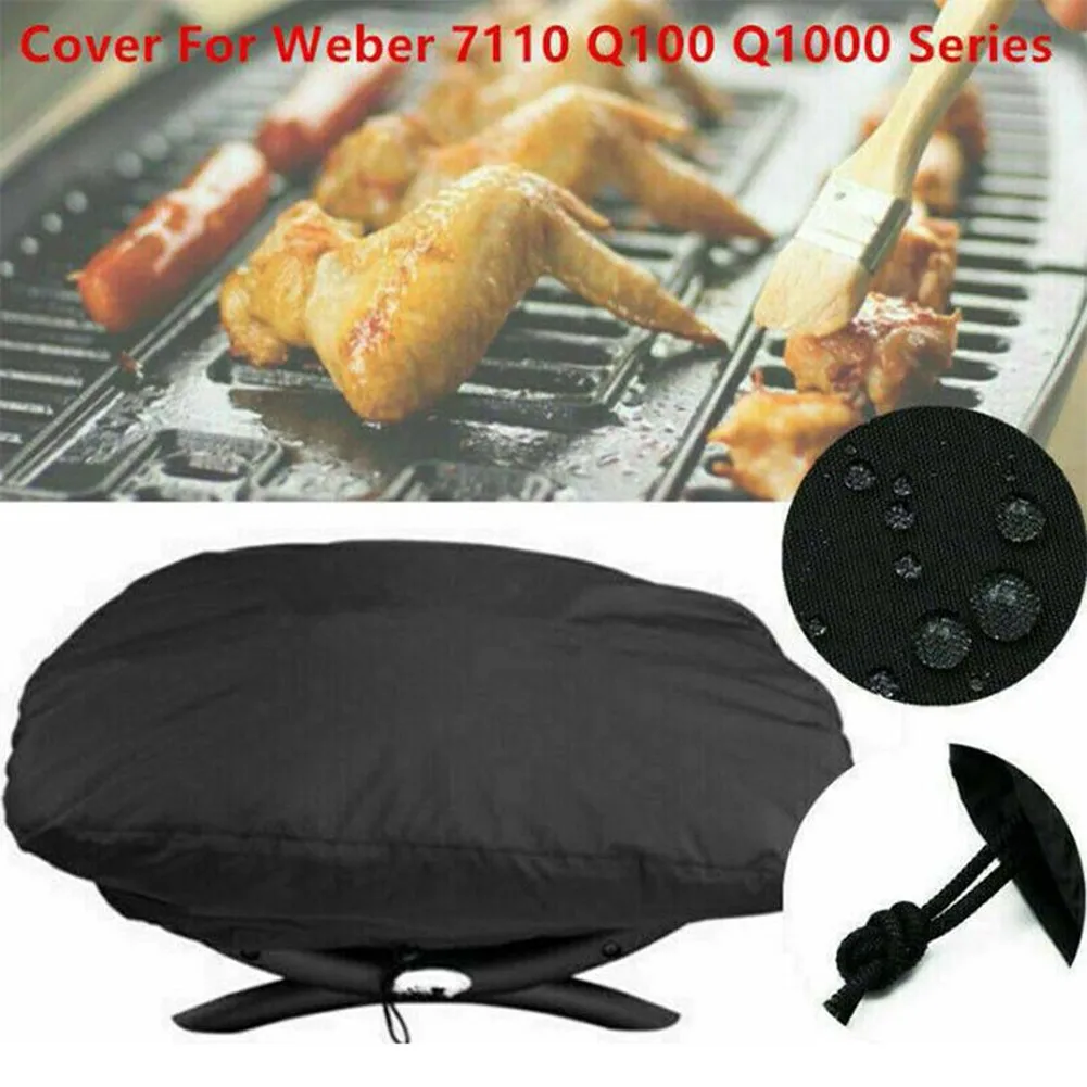 Waterproof Dust Grill Cover For Weber 7110 Fits Q100/1000 Series BBQ Grill 