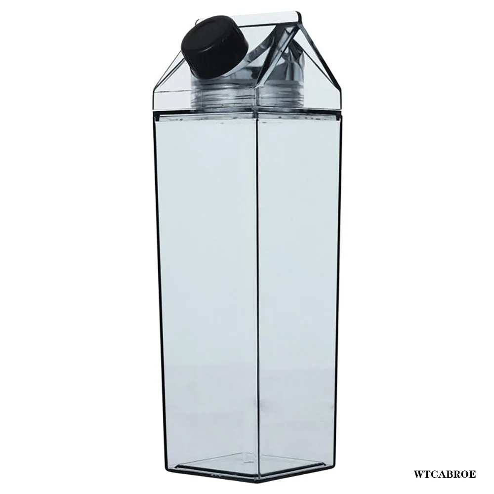 Milk Lemon Water Bottle Drinkware Shaker Sports Square Juice Outdoor Climbing Camping Travel 1000ml 500ml
