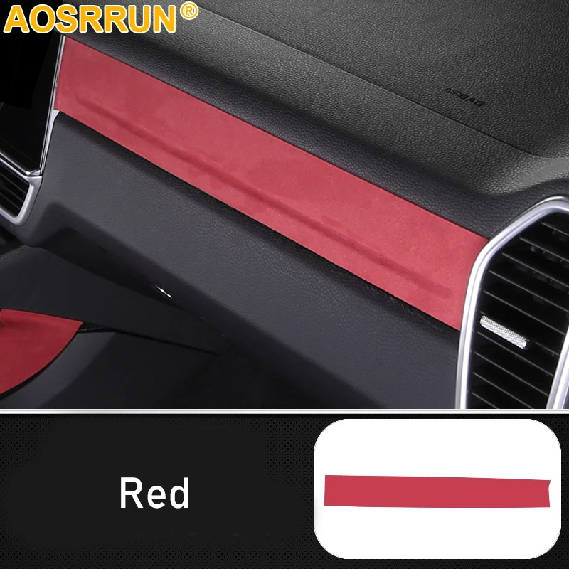 

For Porsche Cayenne 2018 2019 Glove box Suede Leather Stickers Car Accessories
