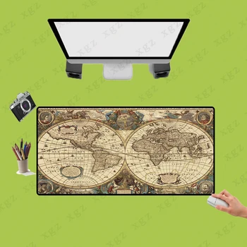 

XGZ Old World Map 400*900*3mm XXL Large Mouse Pad Gamer Mousepad Keyboard Mat Office Table Cushion Home Decor for CSGO DOTA