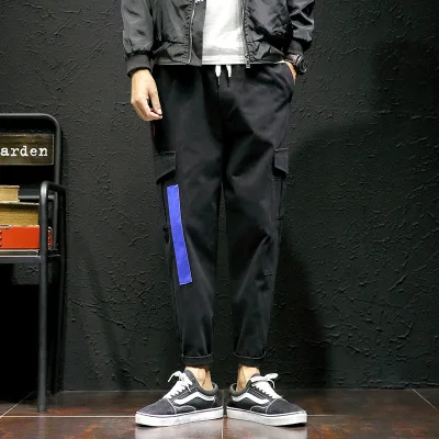 

2017 MEN'S Casual Pants Korean-style Trend Men Mixed Colors Skinny Casual Pants Japanese-style Retro Workwear Harem Fashion