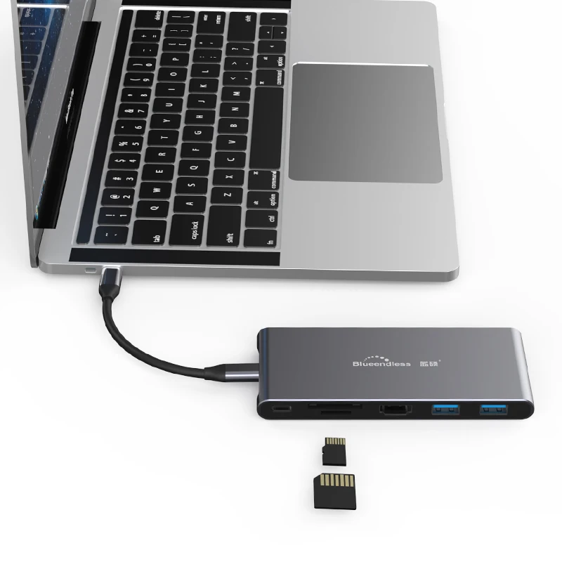tipo Usb c Adaptador para Macbook Hub para Multi Divisor Portas c 3.0 Hdmi Pro Acessórios Case Ssd Hdd Gabinete Ngff 3.1 3 Usb - Imagem 3