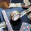 1 Pcs Retro Golden Hollow Series Lace Washi Masking Tape Release Paper Stickers Scrapbooking Label Stationery Decorative Tape ► Photo 3/5