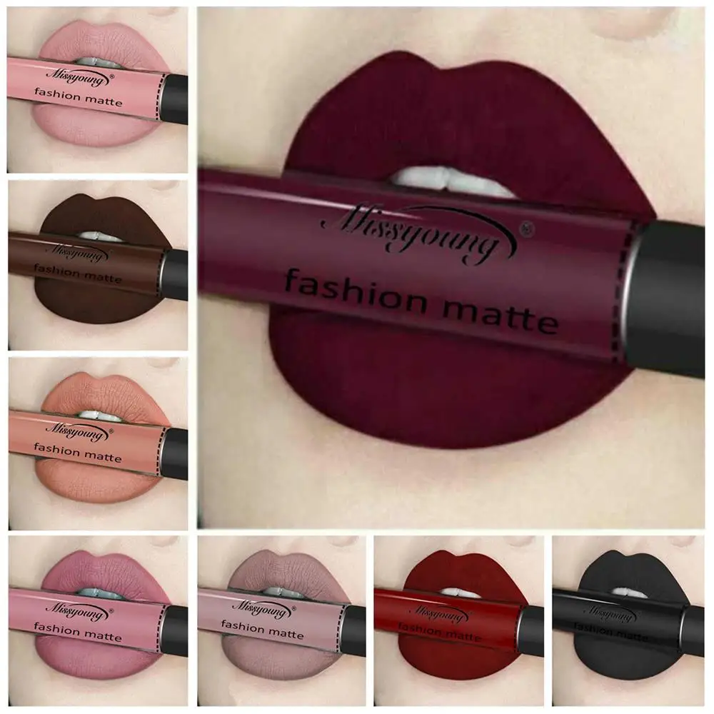 

12Colors Long Lasting Waterproof Liquid Pencil Matte Lipstick Lip Gloss Makeup Nonstick cup lipstick matte waterproof