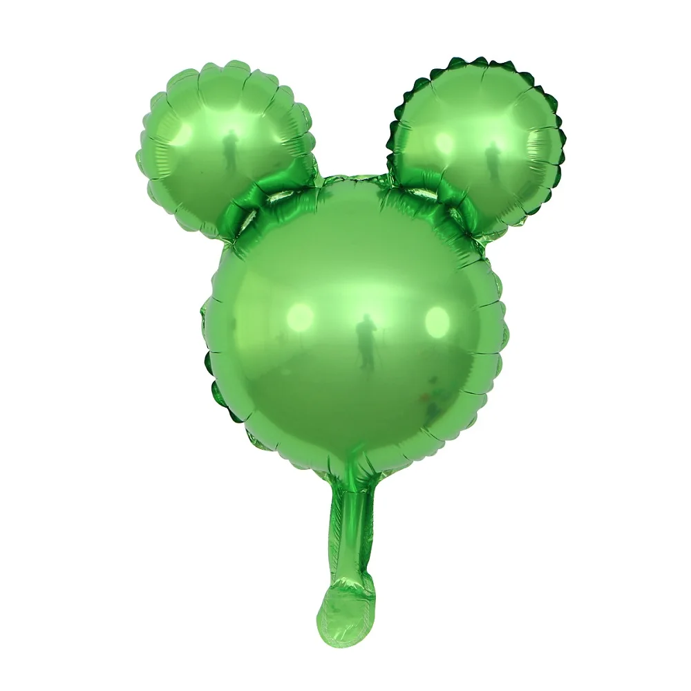 10 шт. мини-шар в виде Головы Микки Мауса, розовый воздушный шар "Минни", украшение для детского дня рождения, Гелиевый шар, игрушки - Цвет: Зеленый