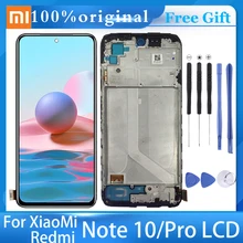 

AMOLED For Xiaomi Redmi Note 10 Pro Display with Frame Touch Panel Screen Digitizer Tela For Redmi Note10 Note 10s LCD M2101K7AG