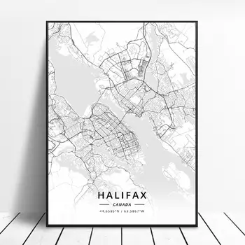 

Greater Sudbury Halifax Laval Longueuil Mississauga Saguenay Canada Map Canvas Art Poster