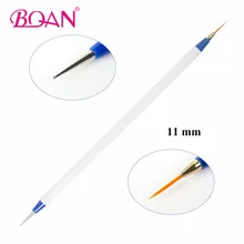 BQAN 1 Pc Double tête Nail Art Liner brosse 11 mm + Nail Art pointage outil manucure Art outil ongles peinture dessin brosse Promotion(China)