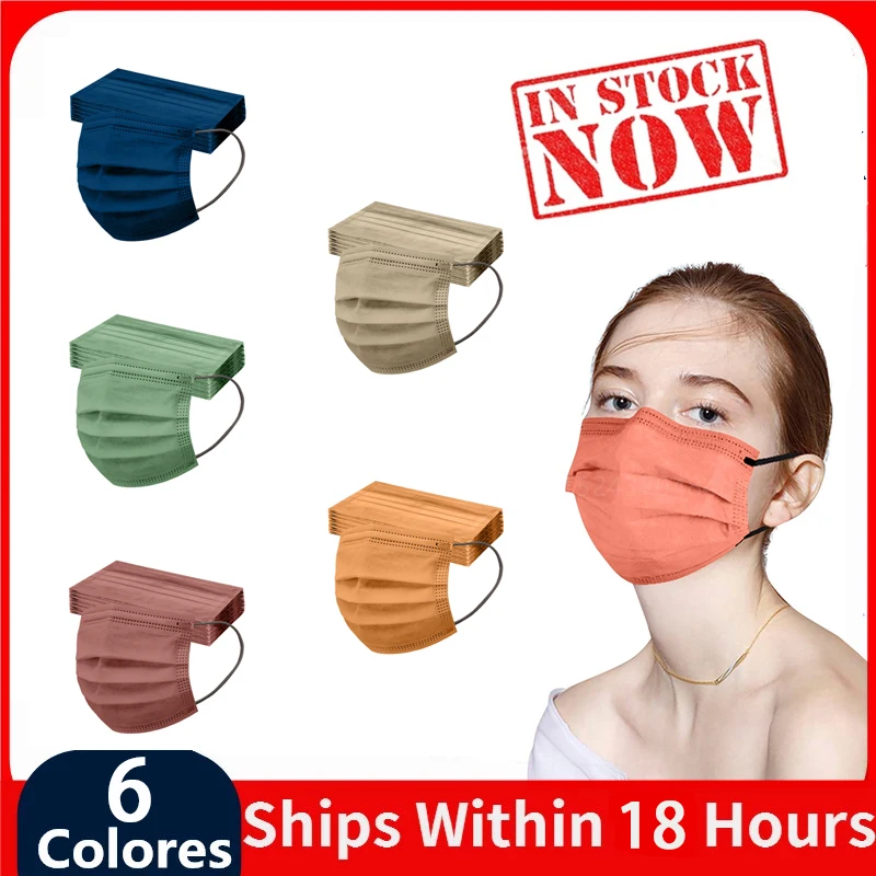 10-200Pcs Black Adult Disposable Mask Morandi Face Mouth Masks 3 Layer Non-wove Filter mascarillas quirurgicas homologadas | Красота и