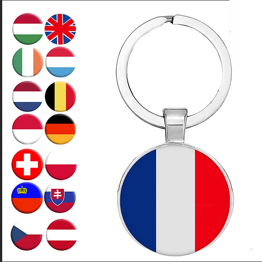 Национальные брелоки с флагом Великобритания Франция Netherland Бельгия Ирландия