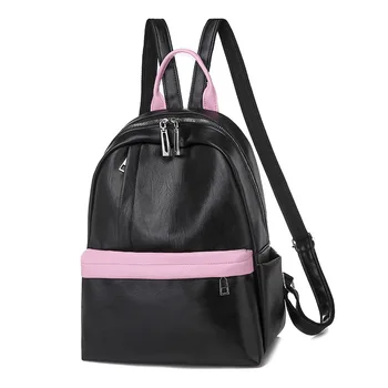 

HGCBB 13L Women Leather Backpack 2020 School Travel Backpacks Bag Teens Teenage Girls Korean Fashion Back Pack Black Pink Cute