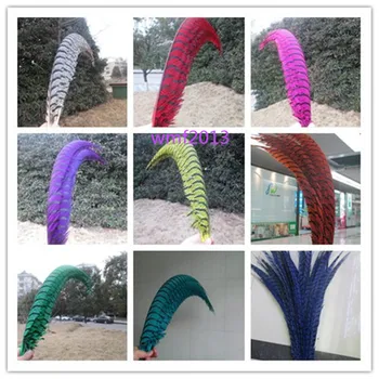 

Wholesale copper chicken cover tail feathers 90-100 cm Amherst pheasant feathers wedding decorations pheasant feather pen