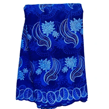 

blue lace fabric with stones nigerian lace fabric high quaity african lace tulle fabric for women dress 5yards