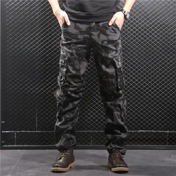 Men's Camouflage Baggy Cargo Pants Male Army Military Tactical Full Length Casual Long Trousers Loose Straight Pant Plus Size 44