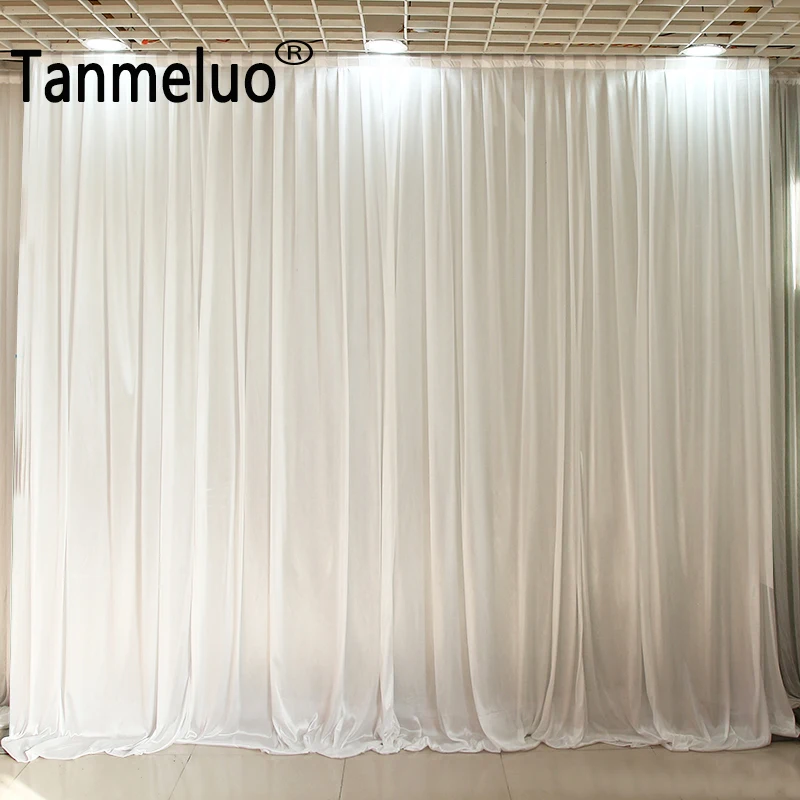 3*6m Pure Simple White Backdrop Drapes Curtains Wedding Ceremony Event