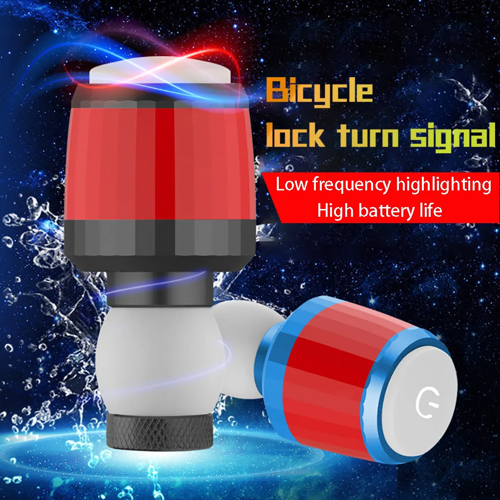 

MUQGEW 1 Pair Bike Light Bicycle lantern Handlebar Grips Caps LED Handle Bar End Plugs Light Lamp low consumption 20M Visible