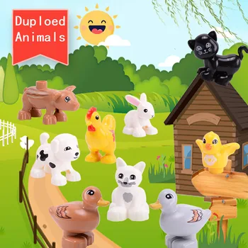 

Toys Duploed Animals Farm Series Big Size Building Blocks Compatibel With Duploed Series Toys for Childrens Kids Party Gifts