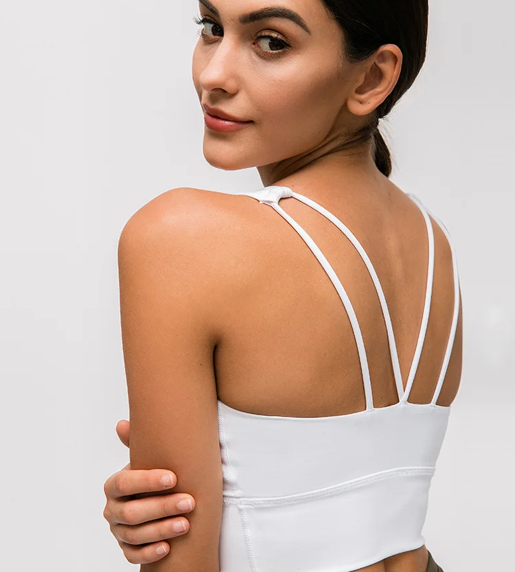 Beste 1 Pc Gratis Verzending Sportbeha Lady Ademend Snel Droog Cross Backsports Beha Bodybuilding Bras 4 Way Stretch Running Bh