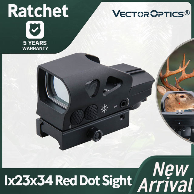 Vector Optics Ratchet GEN II 1x23x34 Multi Reticle Green Red Dot Sight