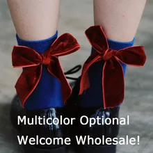 Новинка года; Лидер продаж; бархатные рождественские носки с бантом; женские элегантные красные носки в стиле ретро для девочек; модные рождественские женские носки для женщин