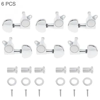 

Hot 6pcs Silver Guitar Tuning Pegs Tuner 3R+3L Semicircle All Closed Machine Head for 40 / 41 Inch Acoustic Folk Guitar