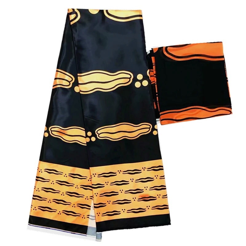 Горячая Распродажа африканская Анкара ткань принты Gahna Стиль атласная шелковая ткань с органзой Африканский Воск дизайн - Цвет: MJ701110s7