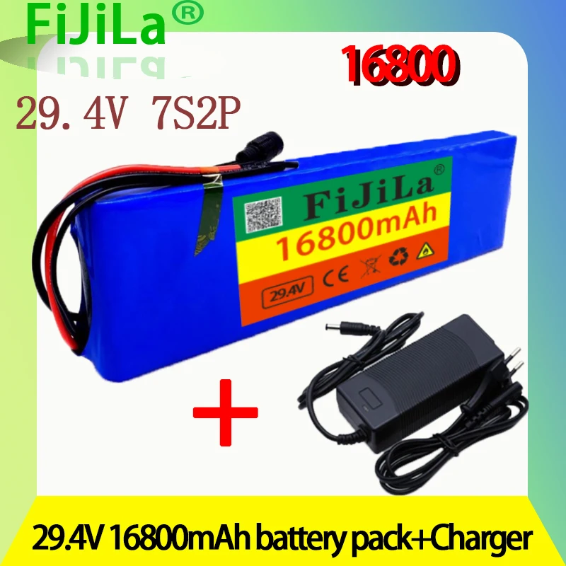 24V 12Ah 7S2P 18650 li-ion Rechargeable battery pack 29.4v 16800mAh electric bicycle moped Balancing scooter+ 29.4V 2A Charger |