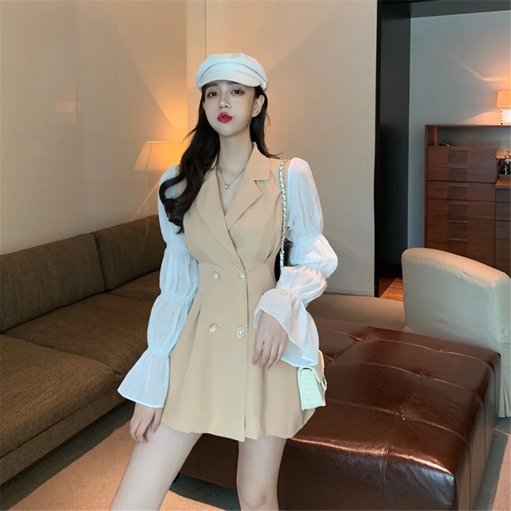 

Sense of Design Non-mainstream Long Sleeve Casual Suit Jacket Autumn 2019 New Style Korean-style Waist Hugging Mid-length Suit W