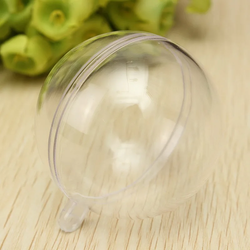 40pcs 4/5/6/9cm Transparent Christmas Clear Plastic Acrylic Fillable Ball Gift Sandy Tree Ornanment Decorations | Дом и сад