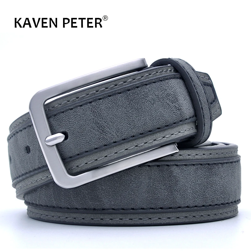 Men Leather Belt For Jeans Luxury Strap Western Designer Male Waist Trouser Belts Fashion Classic Vintage Pin Buckle