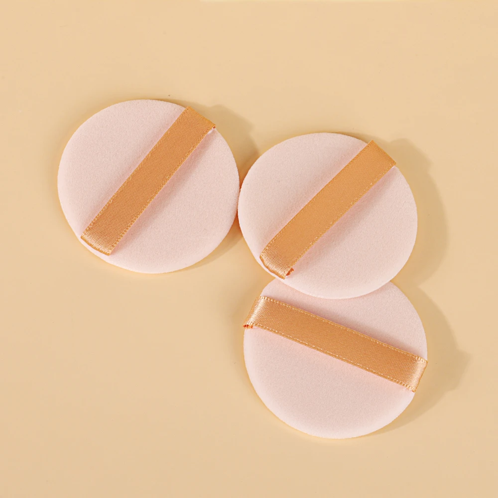 OVW Professional Flocking Round Shape Facial Body Powder Foundation Puff Portable Soft Cosmetic Puff Makeup Loose Powder Sponge 4