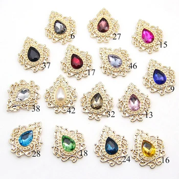 

The New 5pcs / lto33 * 27mm Metal Alloy water drop glass brooch jewelry accessories suitable for women's clothing All-matchJewel