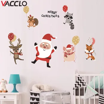 

Vacclo Christmas Santa Claus DIY Wall Stickers Snowman Festival Store Window-show Decorative Stickers Self-adhesive Mural Decals