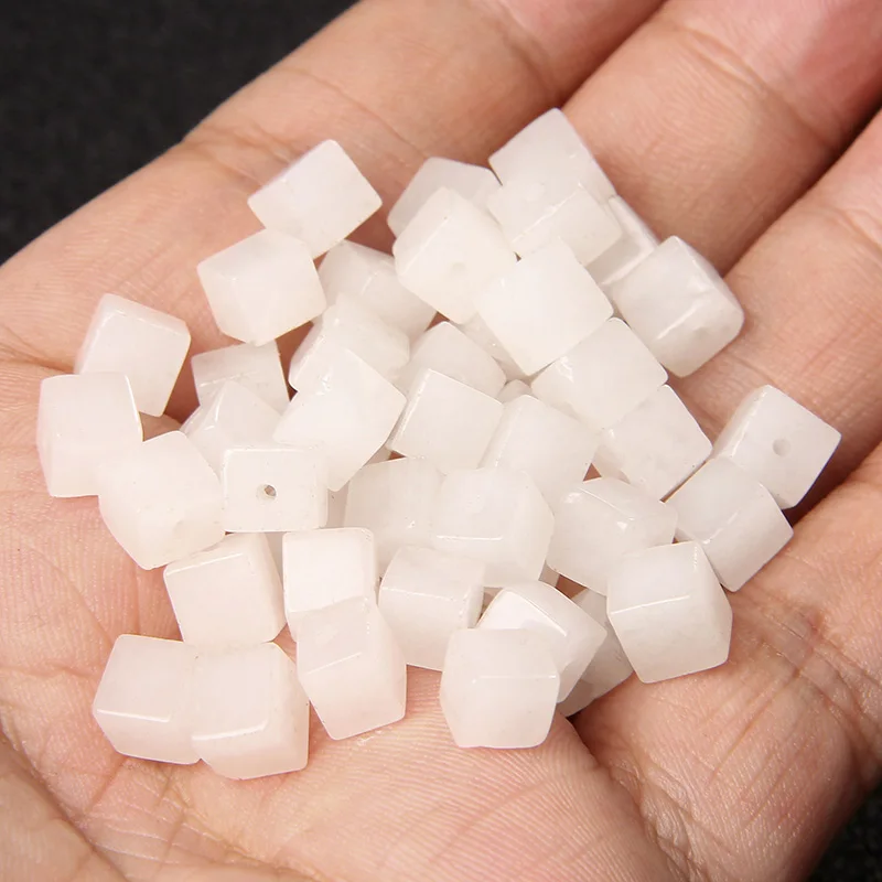 

Wholesale Natural White Jades Bead Square Shape Loose Healing Beads For Jewelry Making Handmade Bracelet Necklace Earrings DIY