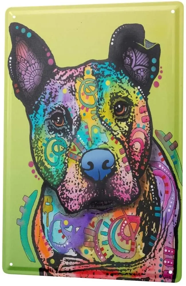 

SINCE 2004 Tin Sign Metal Plate Decorative Sign Home Decor Plaques Dog Pitbull