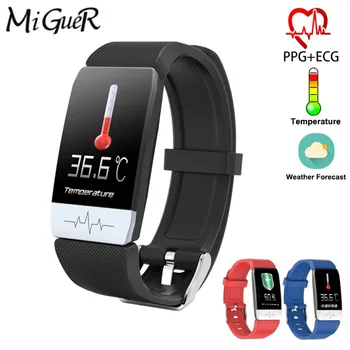 

MiGueR T1 Smart Bracelet ECG+PPG Body Temperature Immunity Monitor Fitness Tracker Blood Pressure Waterproof Smart Band Sport