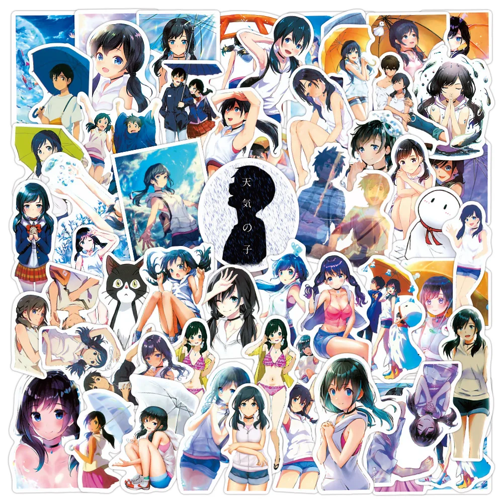 

50Pcs Weathering with You Stickers for Suitcase Skateboard Laptop Luggage Fridge Phone Car Styling DIY Decal Sticker