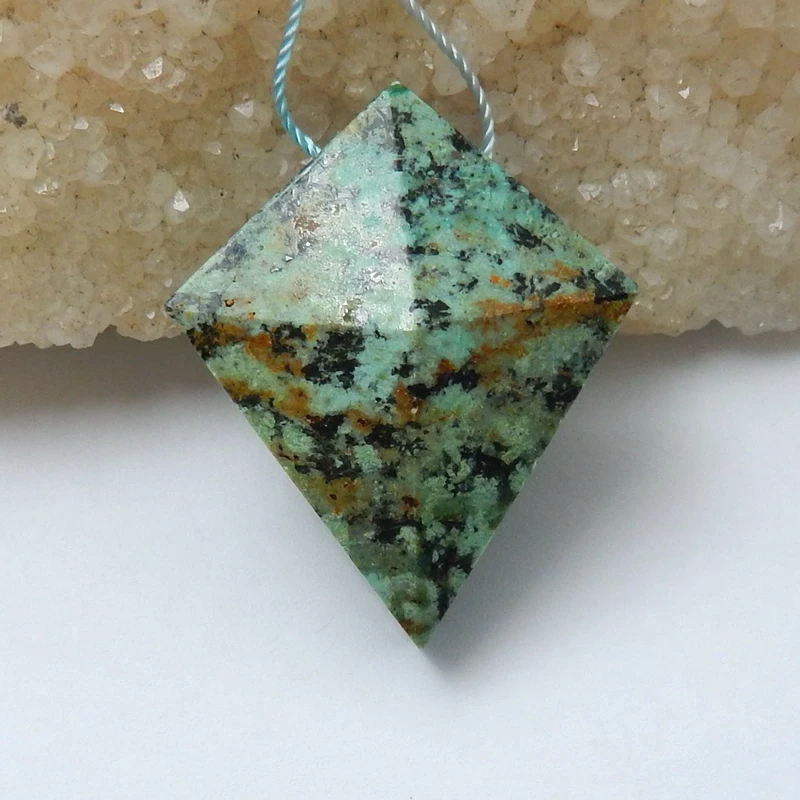 

Wholesale gemstone,Semiprecious stone jewelry,African Turquoise Irregular shape Pendant Bead,35x29x12mm,10.5g