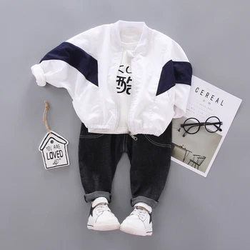 

Toddler Clothes 3 Pieces/Set Baby Boys Patchwork Jacket + T-shirt + Pants 2020 Autumn New Infant Children Clothing 3 Colors