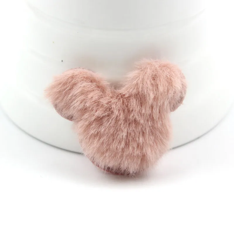 Pale mauve 12 шт., 3,5*4 см пушистые наполнители в форме Микки, мягкие аппликации для детских поделок, заколки для волос ручной работы, декоративные украшения, аксессуары - Color: Pale mauve