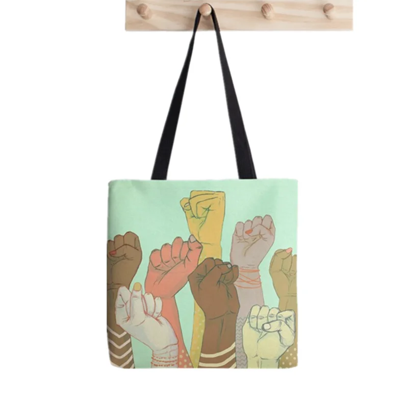 Shopper time storm rainbow version Printed Tote Bag women Harajuku shopper handbag girl Shoulder shopping bag Lady Canvas Bag